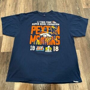 Men’s 2XL Football Colts/Broncos Peyton Manning 2x Super Bowl Champ Tee